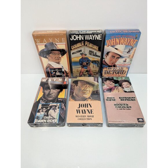 John Wayne VHS Movies Multiple Titles Lot of 6 Factory Sealed Read Description - Picture 1 of 14